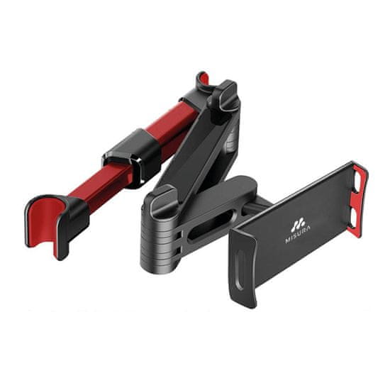 MISURA Skládací držák tabletu a mobilu do auta - černá/červená (P21FHR01)