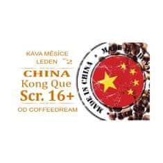 COFFEEDREAM Káva CHINA Kong Que Scr. 16+ - Hmotnost: 1000g, Typ kávy: Zrnková, Způsob balení: třívrstvý sáček se zipem