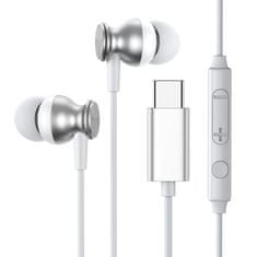 Joyroom JR-EC04 sluchátka do uší USB-C, stříbrné
