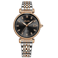 SUNTKA Elegantní hodinky černá/zlatá - Model 6672-1 + luxusní dárek ZDARMA*