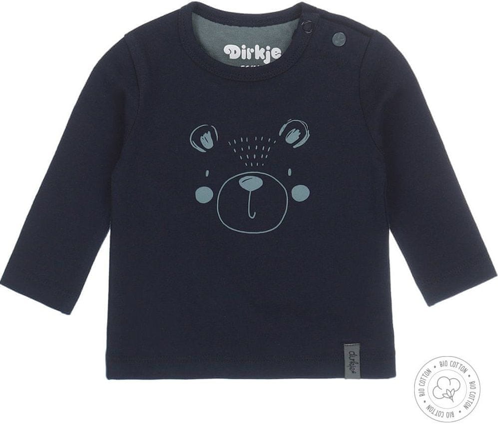 Dirkje chlapecké tričko s medvídkem z bio bavlny WDB0210 tmavě modrá 74