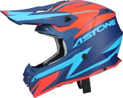 ASTONE Moto přilba MX800 RACERS matná oranžovo/modrá XS