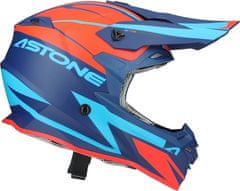 ASTONE Moto přilba MX800 RACERS matná oranžovo/modrá + 2 ks brýle ARNETTE zdarma XS