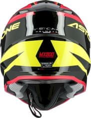 ASTONE Moto přilba MX800 RACERS červeno/neonově žlutá + 2 ks brýle ARNETTE zdarma XS