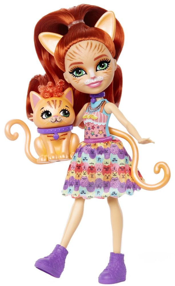 Mattel Enchantimals panenka a zvířátko - Cuddler a kočička FNH22