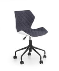 Halmar Dětská židle na kolečkách Matrix - šedá/bílá