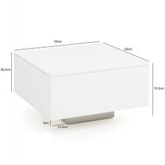 Bruxxi Konferenční stolek Iona, 60 cm, bílá