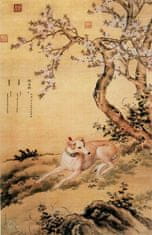 INFRADŮM Sálavý topný panel s potiskem "Japonská malba Pes pod stromem" 80x60cm, 500w