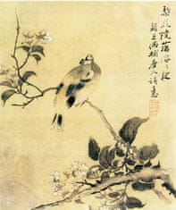 Sálavý topný panel s potiskem "Japonská malba Pták na větvi" 80x60cm, 500w