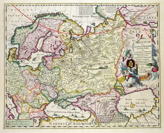 INFRADŮM Sálavý topný panel s potiskem "Mapa Malé Asie a Moskovii 1626" 80x60cm, 500w