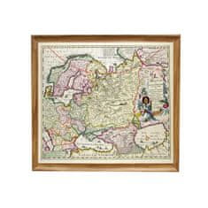 INFRADŮM Sálavý topný panel s potiskem v rámu "Mapa Malé Asie a Moskovii 1626", 500w