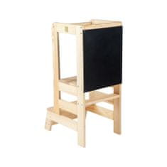 MeowBaby® Učební věž pro děti Dětská stolička s jednou deskou Dětská stolička Dřevěná učební židle Montessori Kuchyňský pomocník Přírodní dřevěná učební věž