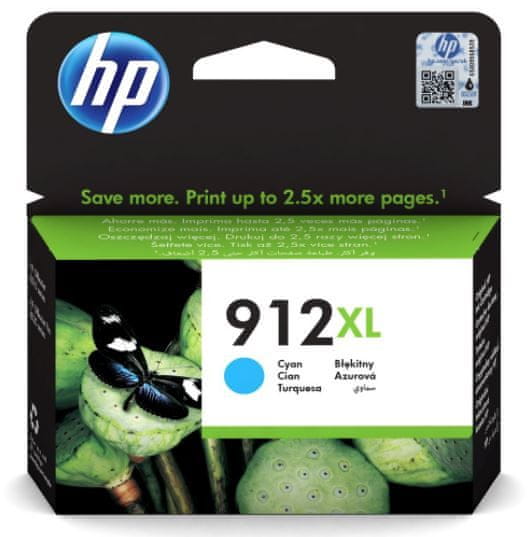 HP 912XL azurová - originální náplň (3YL81AE)
