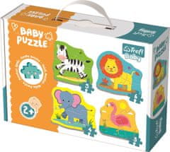 Trefl Baby puzzle Zvířata na safari 4v1 (3, 4, 5 a 6 dílků)
