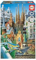 Educa Miniaturní puzzle Koláž z díla A.Gaudí 1000 dílků