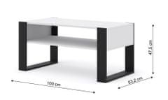 Homlando Konferenční stolek MONDI 100 x 50 cm bílá mat