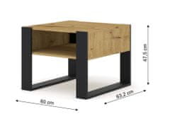 Homlando Konferenční stolek MONDI 60 x 60 cm řemeslný dub