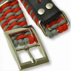Obojek pro psa z paracordu TRILOBIT červený, obvod krku 51 - 61cm 
