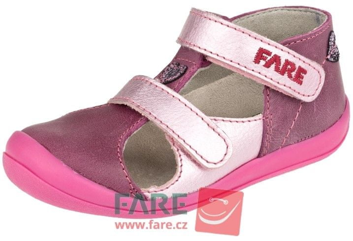 Fare dívčí kožené sandály 868193 růžová 23