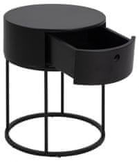 Design Scandinavia Noční stolek Polo, 51 cm, MDF, černá