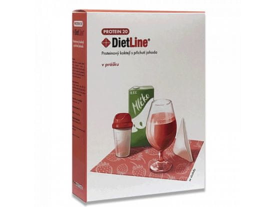 DietLine Protein 20 proteinový koktejl s příchutí jahody - 3 sáčky