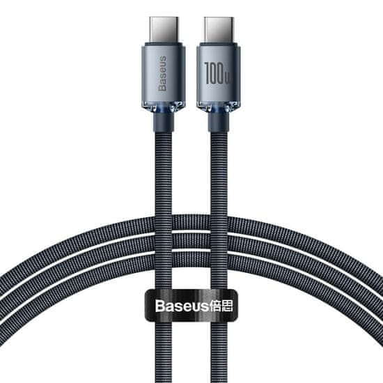 BASEUS Crystal Shine kabel USB-C / USB-C 5A 100W 1.2m, černý