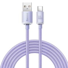 BASEUS Crystal Shine kabel USB / USB-C 5A 100W 2m, fialový