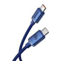 BASEUS Crystal Shine kabel USB-C / USB-C 5A 100W 2m, modrý