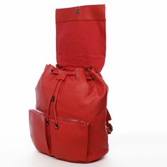 DIANA & CO Designový dámský koženkový batoh Ilijana, červená