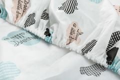 Sensillo povlečení bavlněné deluxe na dětskou matraci 120x60, barevná oblaka - bílá