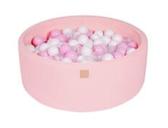 MeowBaby® Kuličkový bazén 90X30cm/200 kuliček 7Compour Hračky pro batolata z kulaté pěny Vyrobeno v EU Světle růžová: Bílá/Pastelově růžová/Transparentní