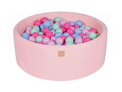 MeowBaby® Kuličkový bazén 90X30cm/200 kuliček 7Compour Hračky pro batolata z kulaté pěny Vyrobeno v EU Světle růžová: Světle růžová: máta/baby blue/světle růžová/pastelově růžová