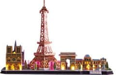 CubicFun Svítící 3D puzzle CityLine panorama: Paříž 115 dílků