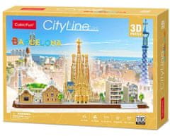 CubicFun 3D puzzle CityLine panorama: Barcelona 186 dílků