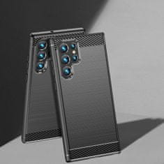 MG Carbon Case Flexible silikonový kryt na Samsung Galaxy S22 Ultra, černý