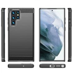 MG Carbon Case Flexible silikonový kryt na Samsung Galaxy S22 Ultra, černý