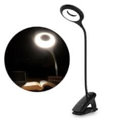 MG Reading LED lampa s klipem + kabel micro USB, černá