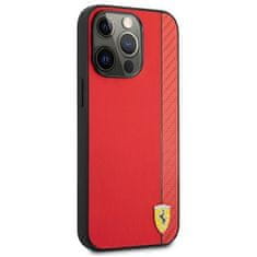 Ferrari FESAXHCP13LRE hard silikonové pouzdro iPhone 13 / 13 Pro 6.1" red On Track Carbon Stripe