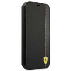 Ferrari FESAXFLBKP13SBK knížkové pouzdro iPhone 13 Mini 5.4" black On Track Carbon Stripe