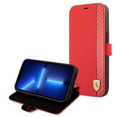Ferrari FESAXFLBKP13SRE knížkové pouzdro iPhone 13 Mini 5.4" red On Track Carbon Stripe