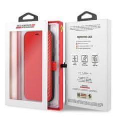 Ferrari FESAXFLBKP13SRE knížkové pouzdro iPhone 13 Mini 5.4" red On Track Carbon Stripe