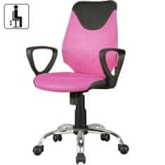 Bruxxi Dětská kancelářská židle Kika, síťovina, růžová