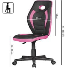 Bruxxi Dětská židle Jurek, syntetický kůže, černá/růžová