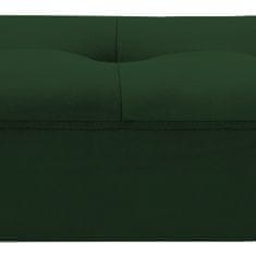Design Scandinavia Lavice Glory, 95 cm, tkanina, tmavě zelená