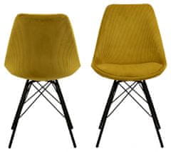 Design Scandinavia Jídelní židle Eris (SET 2ks), manšestr, žlutá