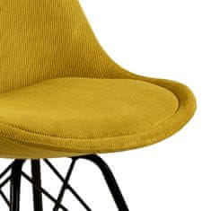 Design Scandinavia Jídelní židle Eris (SET 2ks), manšestr, žlutá