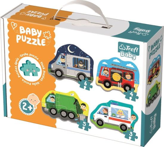Trefl Baby puzzle Dopravní prostředky 4v1 (3, 4, 5 a 6 dílků)