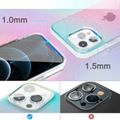 Kingxbar Ombre Series silikonové pouzdro na iPhone 13 Pro MAX 6.7" Blue & pink