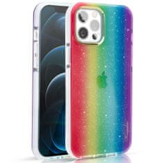 Kingxbar Ombre Series silikonové pouzdro na iPhone 12 PRO MAX 6.7" Rainbow