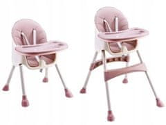 EcoToys Jídelní židlička 2v1 růžová